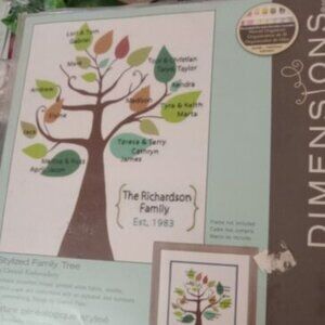 Stylized Family Tree Crewel Needle point Kit - Buy 3 get 1 Free kits